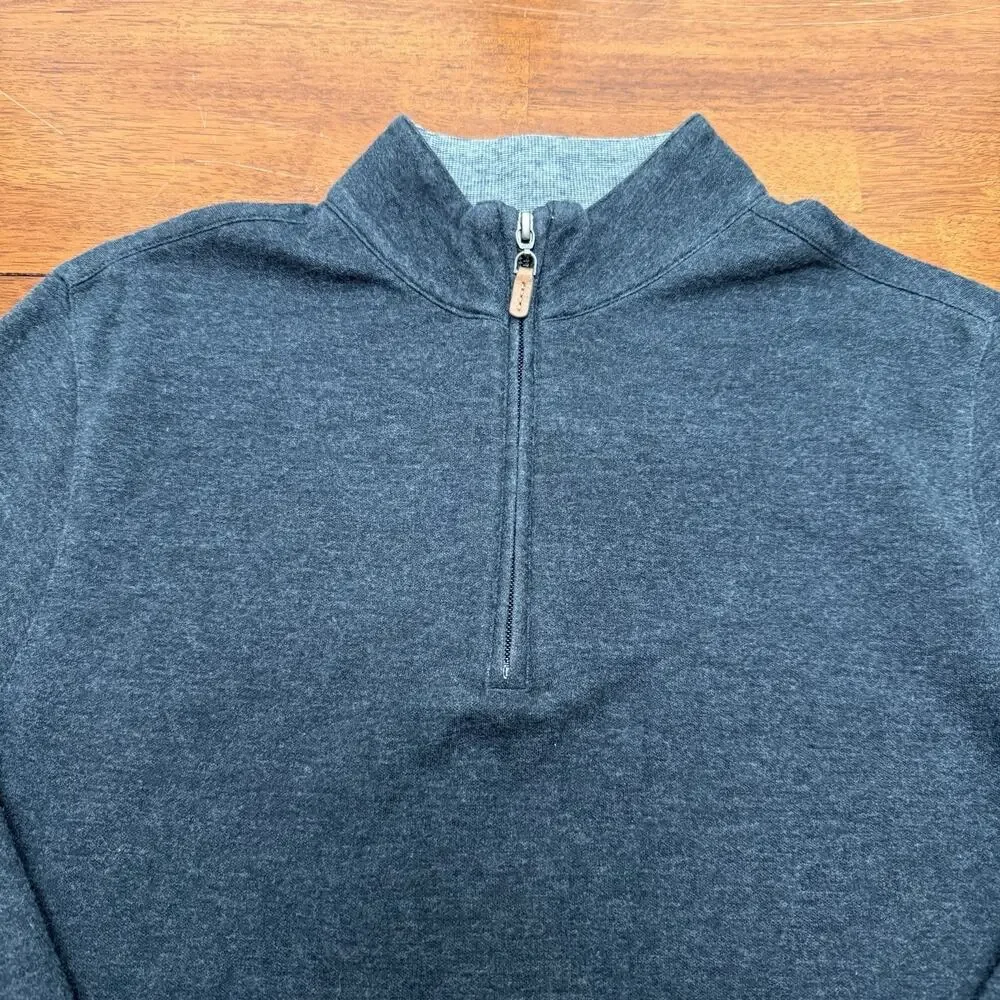 Mizzen Main Wooster 1/4 Zip Pullover Men's‎ Small Lightweight Soft Preppy Gray